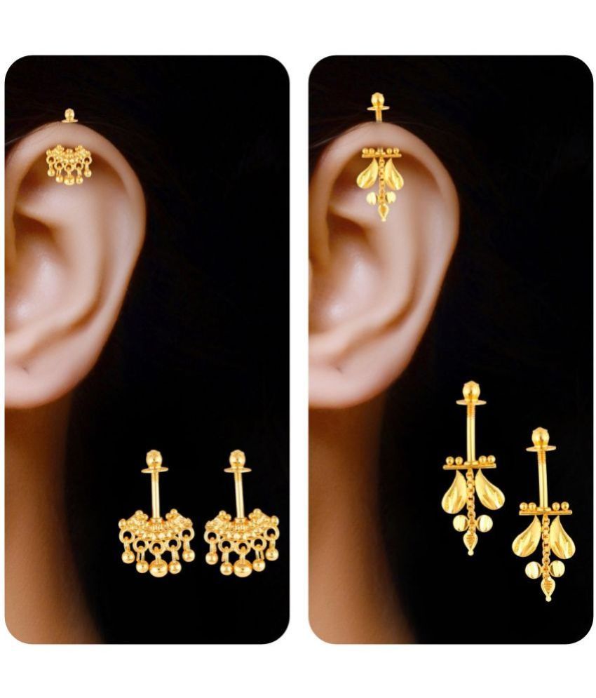     			VIVASTRI Golden Threader Earrings ( Pack of 2 )