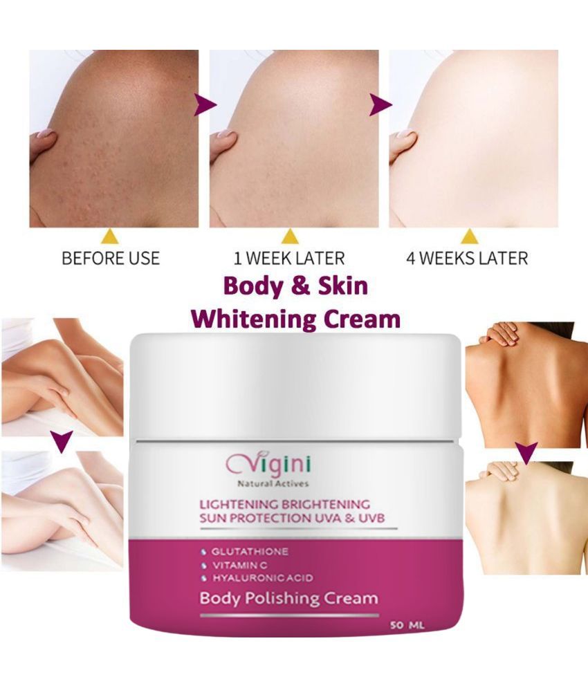     			Vigini Body Whitening Cream, white face cream, skin whitening cream, skin shine, underarm whitening cream, gor@ee cream (50 gms)