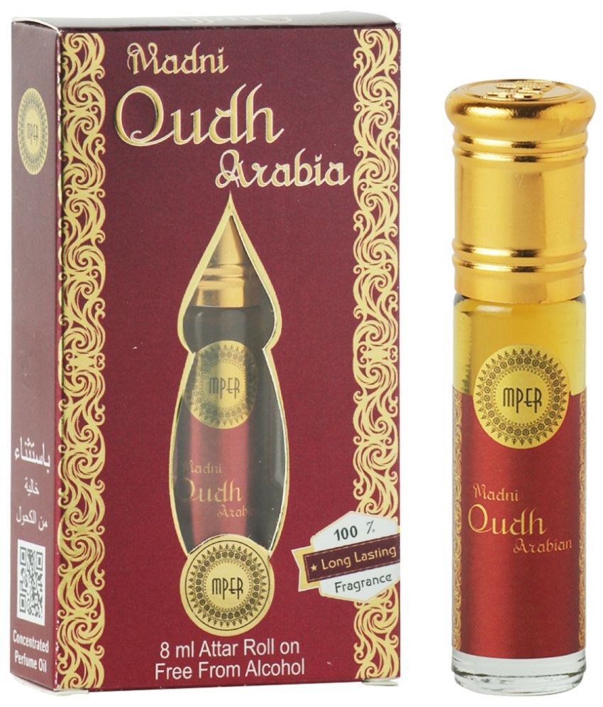    			Madni Perfumes Oudh Arabia Unisex Attar Roll On - 8ml | Alcohol-Free Aromatic Fragrance Oil