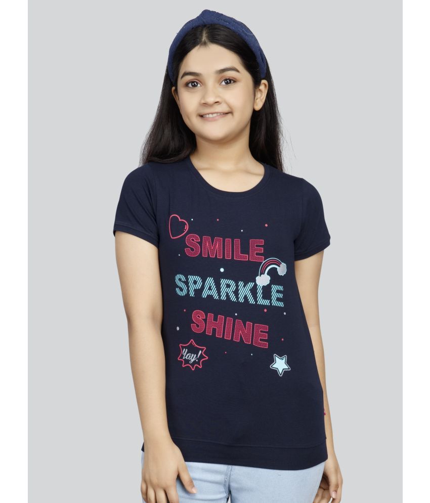     			3PIN Navy Cotton Blend Girls T-Shirt ( Pack of 1 )