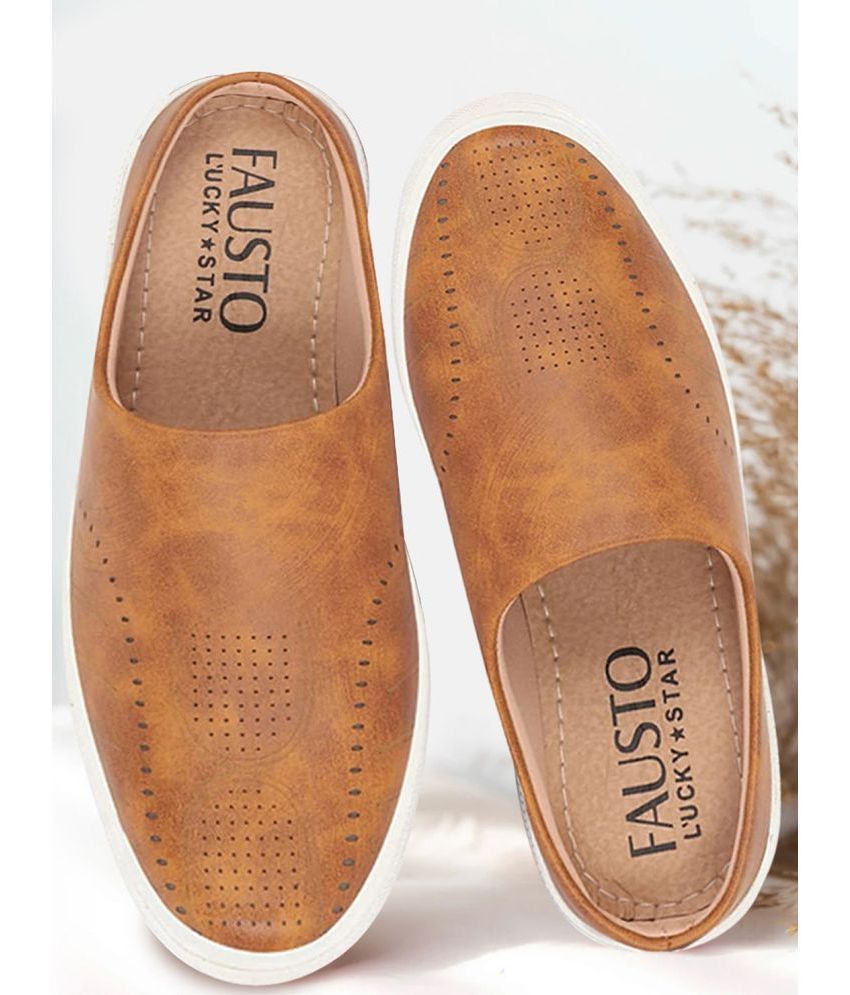     			Fausto Tan Men's Mules Shoes