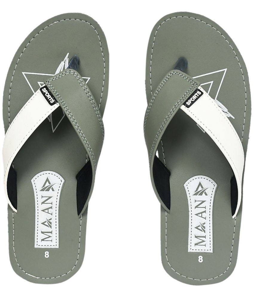     			MAAN Green Men's Thong Flip Flop