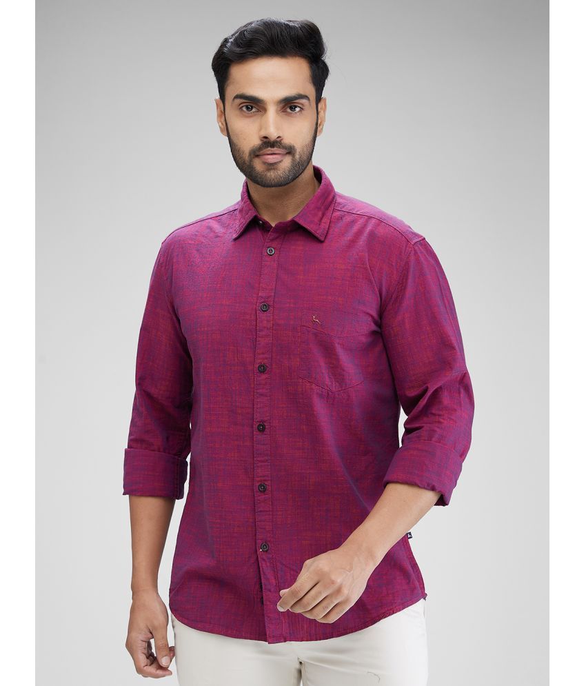     			Parx 100% Cotton Slim Fit Solids Full Sleeves Men's Casual Shirt - Maroon ( Pack of 1 )