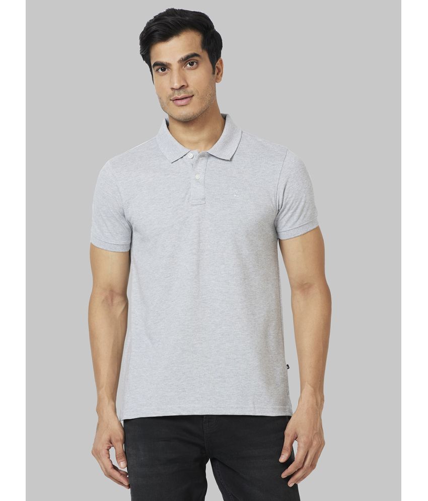     			Parx Cotton Blend Regular Fit Solid Half Sleeves Men's Polo T Shirt - Grey ( Pack of 1 )