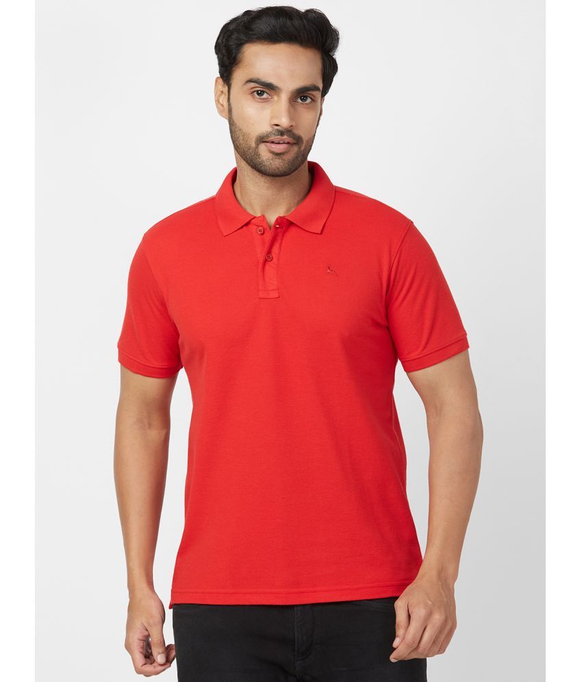     			Parx Cotton Blend Regular Fit Solid Half Sleeves Men's Polo T Shirt - Red ( Pack of 1 )