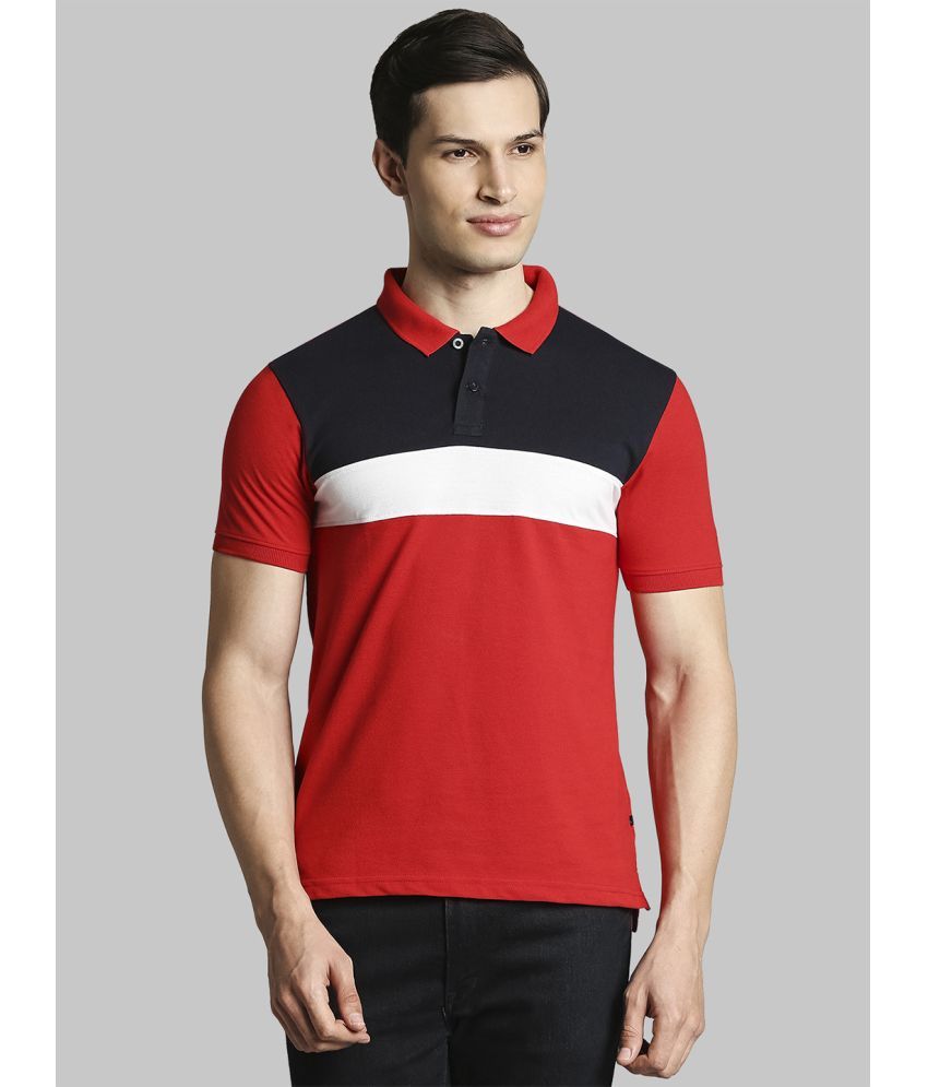     			Parx Cotton Regular Fit Cut Outs Half Sleeves Men's Polo T Shirt - Red ( Pack of 1 )