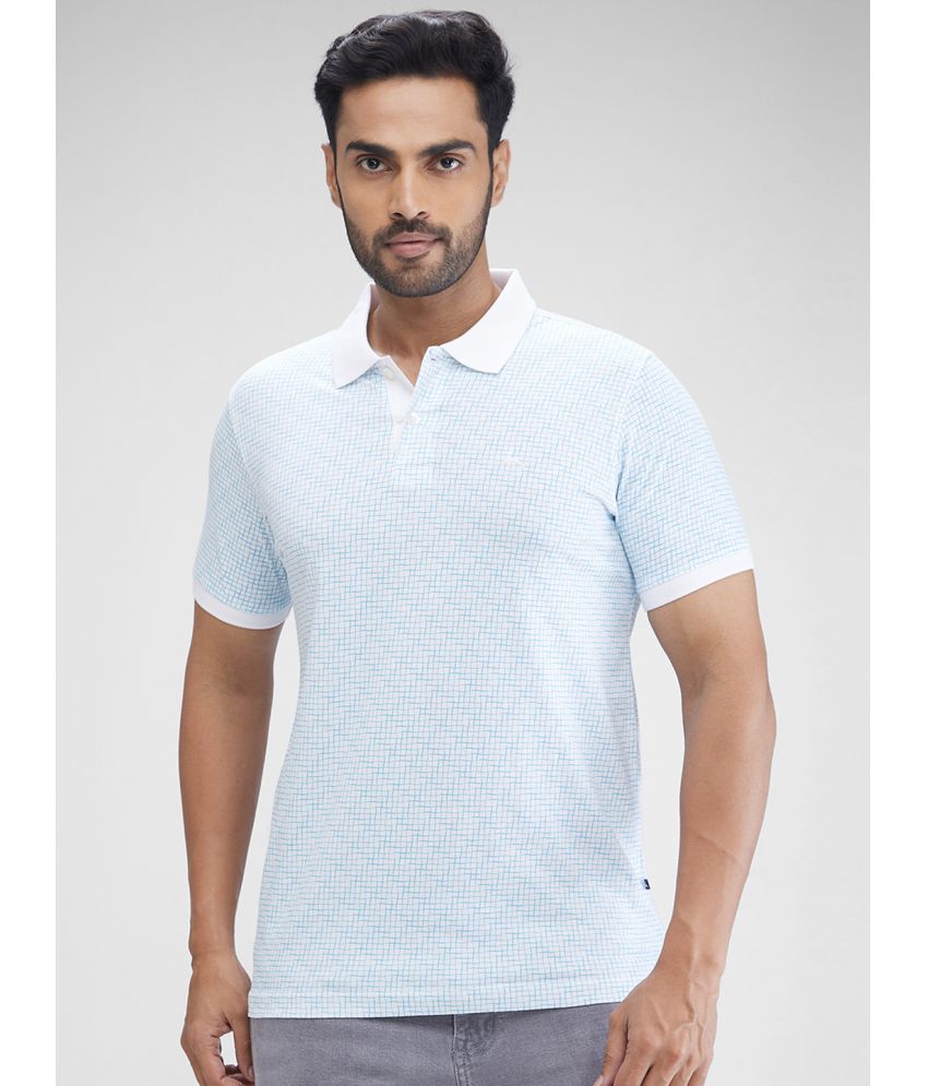     			Parx Cotton Regular Fit Printed Half Sleeves Men's Polo T Shirt - White ( Pack of 1 )