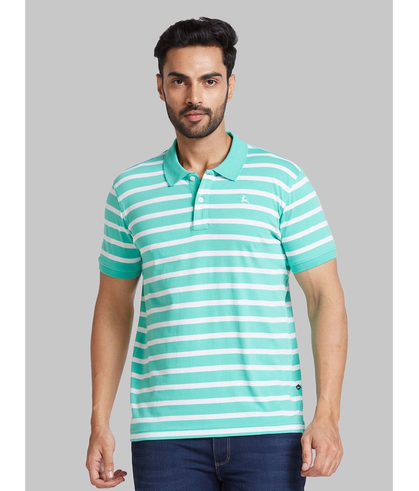     			Parx Cotton Regular Fit Self Design Half Sleeves Men's Polo T Shirt - Green ( Pack of 1 )
