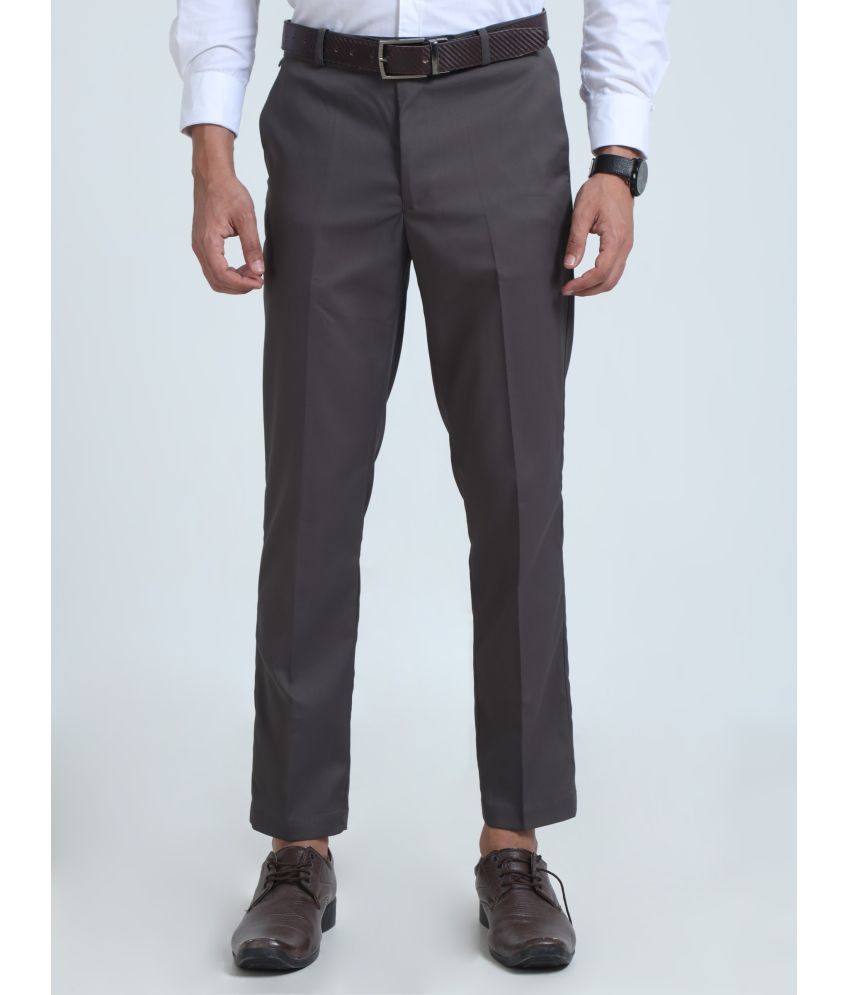     			HETIERS Tapered Flat Men's Formal Trouser - Grey ( Pack of 1 )