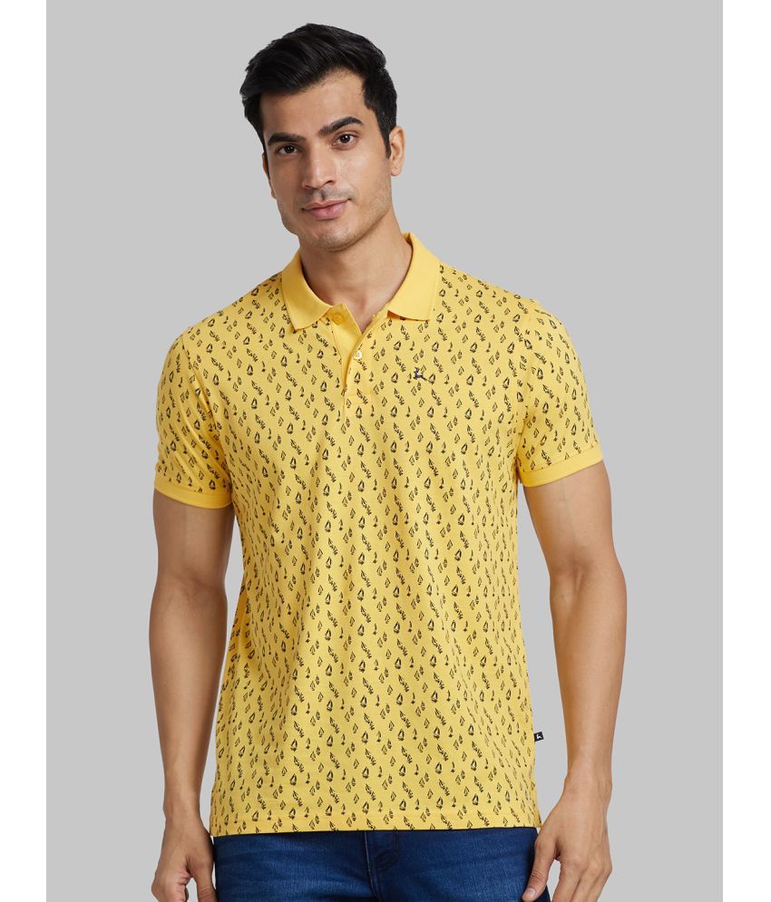     			Parx Cotton Regular Fit Printed Half Sleeves Men's Polo T Shirt - Yellow ( Pack of 1 )