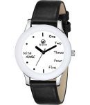 Septem Black Leather Analog Men's Watch