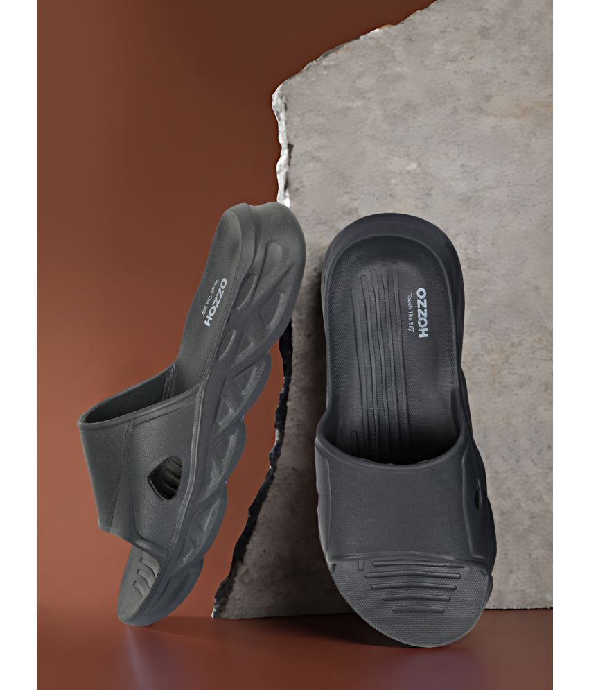     			OZZOH Dark Grey Men's Slide Flip Flop