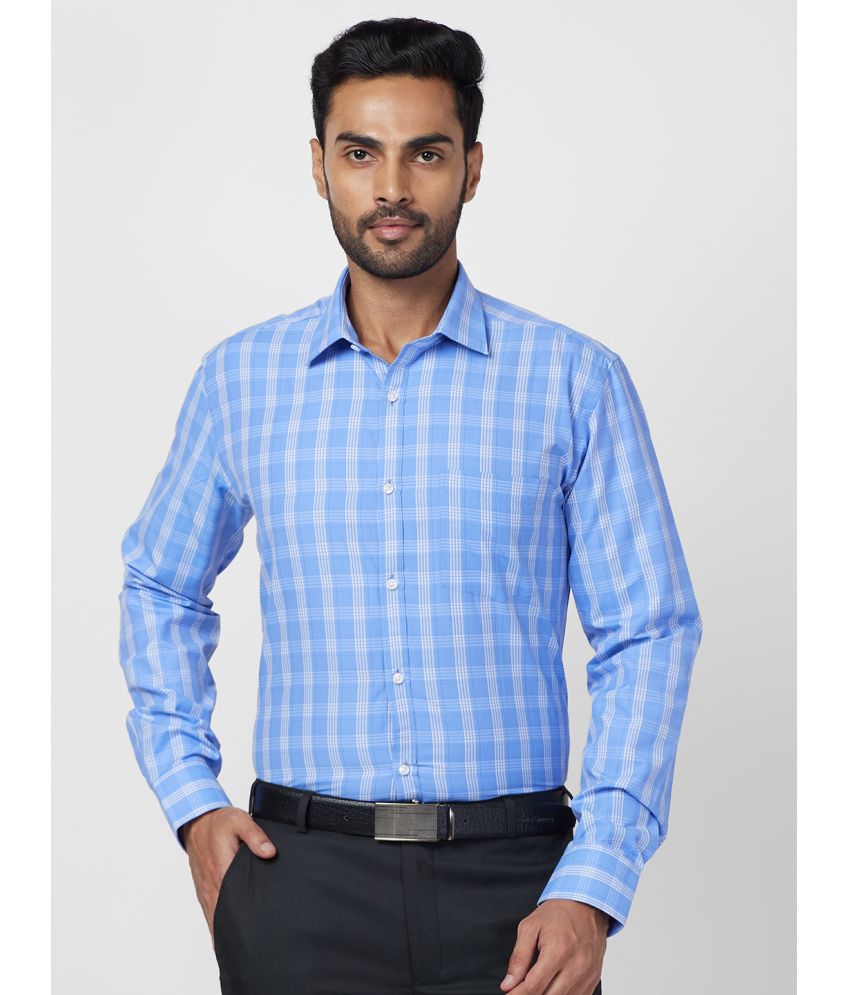     			Park Avenue Cotton Blend Slim Fit Full Sleeves Men's Formal Shirt - Blue ( Pack of 1 )