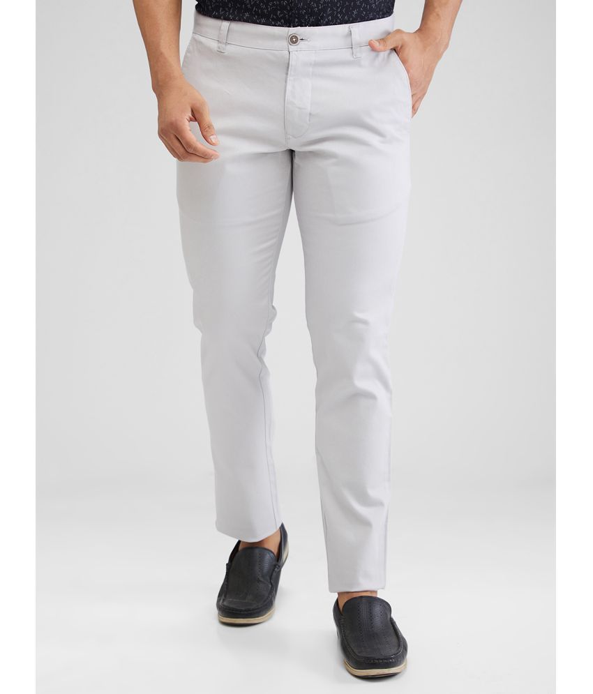     			Parx Tapered Flat Men's Chinos - Grey ( Pack of 1 )