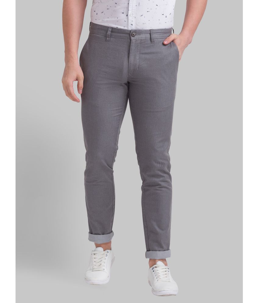     			Parx Tapered Flat Men's Chinos - Grey ( Pack of 1 )