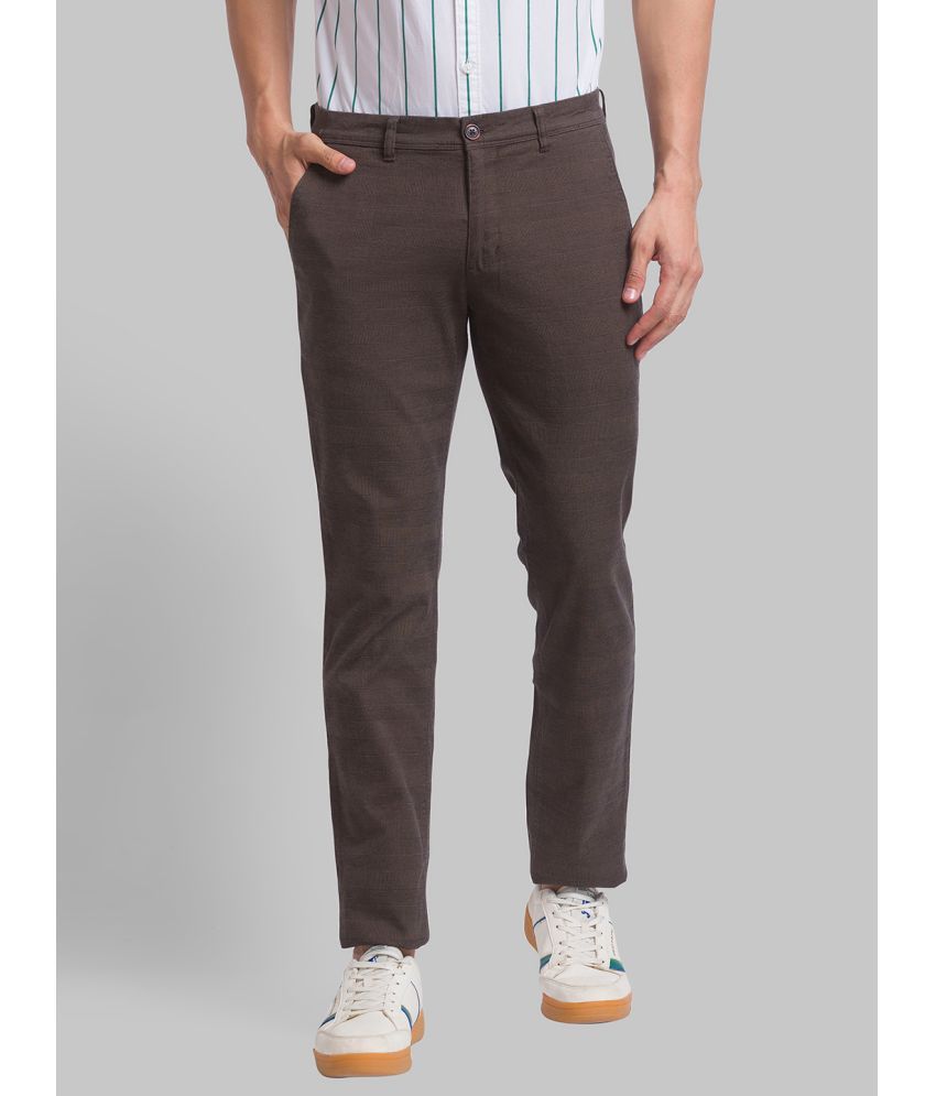     			Parx Tapered Flat Men's Chinos - Brown ( Pack of 1 )