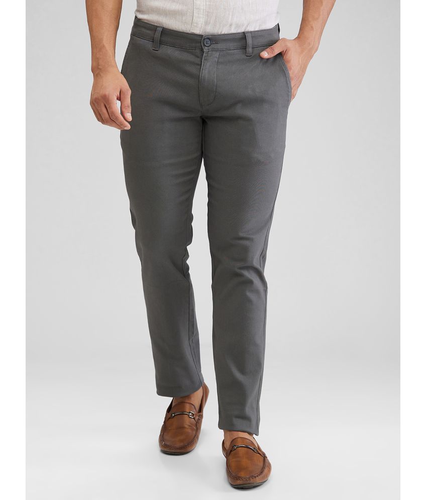     			Parx Tapered Flat Men's Chinos - Grey ( Pack of 1 )