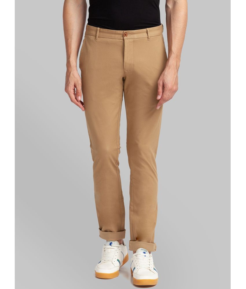     			Parx Tapered Flat Men's Chinos - Brown ( Pack of 1 )