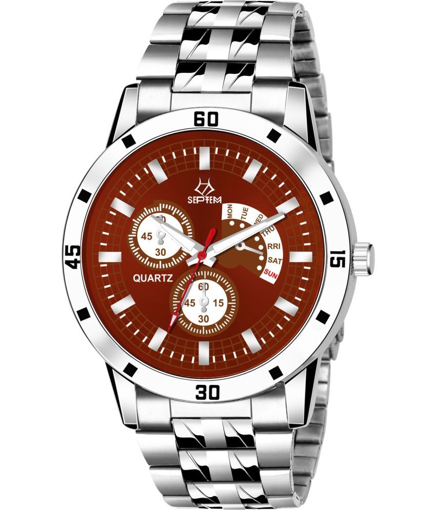     			Septem Silver Stainless Steel Analog Men's Watch