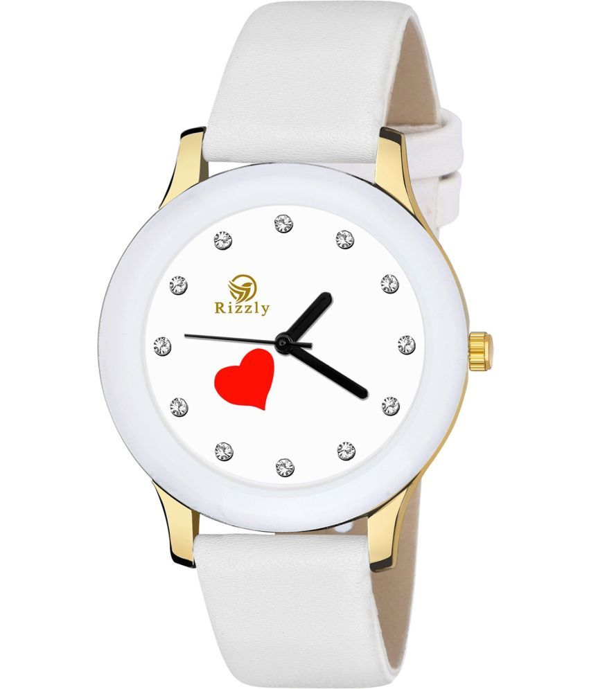     			Septem White Leather Analog Men's Watch