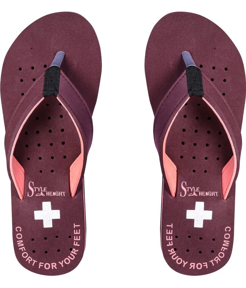     			Style Height Maroon Women's Thong Flip Flop