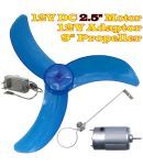 Big 2.5" Torque Motor, 12 Volt DC Fan + Propeller 9 inches + 2.5" Mounting Clamp