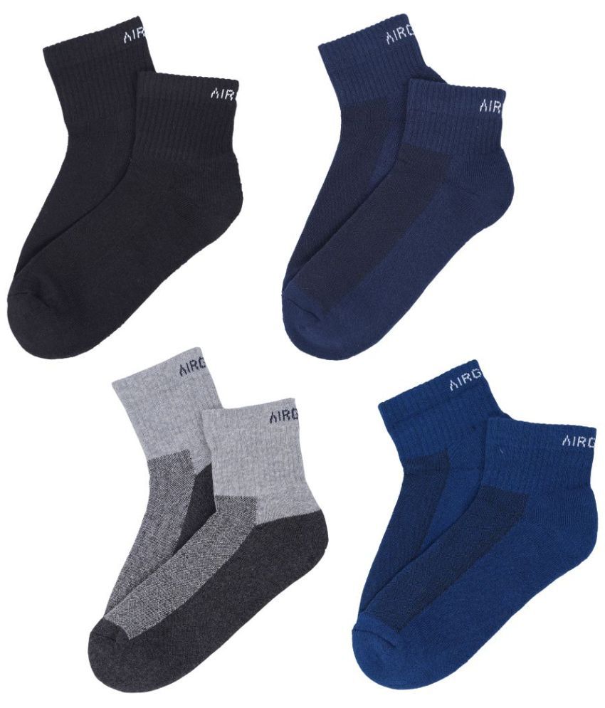     			AIR GARB Cotton Men's Solid Multicolor Ankle Length Socks ( Pack of 4 )