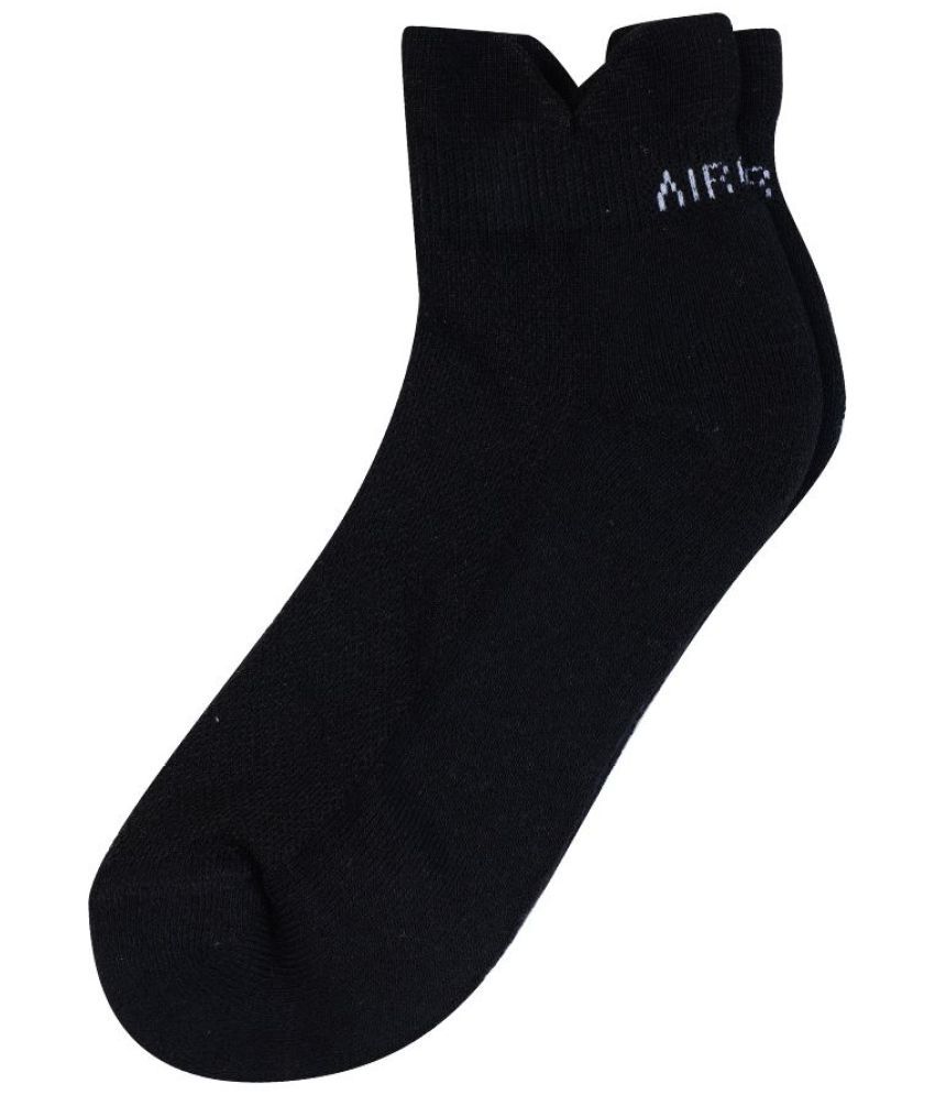     			AIR GARB Cotton Men's Solid Black Low Ankle Socks ( Pack of 1 )