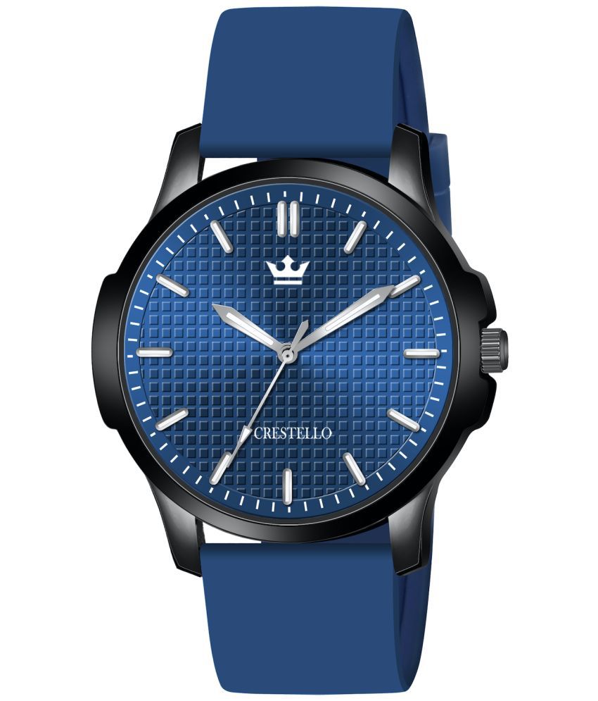     			Crestello Blue Silicon Analog Men's Watch