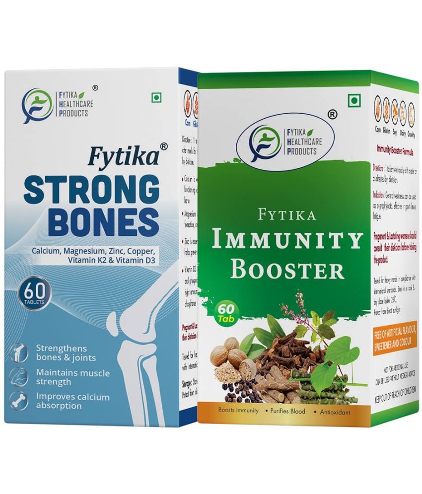     			FYTIKA Fytika Strong Bones + Immunity Booster (Combo Pack) - 120 Tabs 2 gm Unflavoured Minerals Tablets Pack of 2