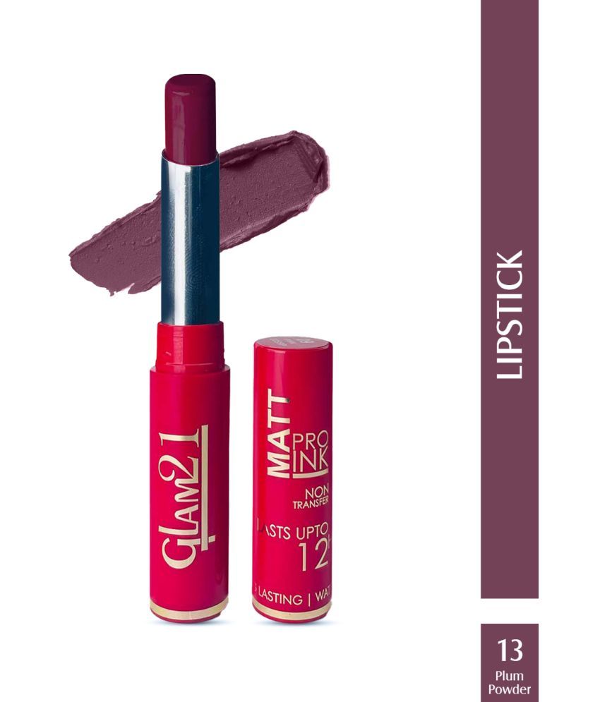     			Glam21 Matte Pro Ink Non Transfer Lipstick With 12hrs Long Stay 18 Amazing Shades 20gm Plum Power-13