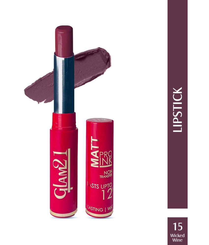     			Glam21 Matte Pro Ink Non Transfer Lipstick With 12hrs Long Stay 18 Amazing Shades 20gm WickedWine-15