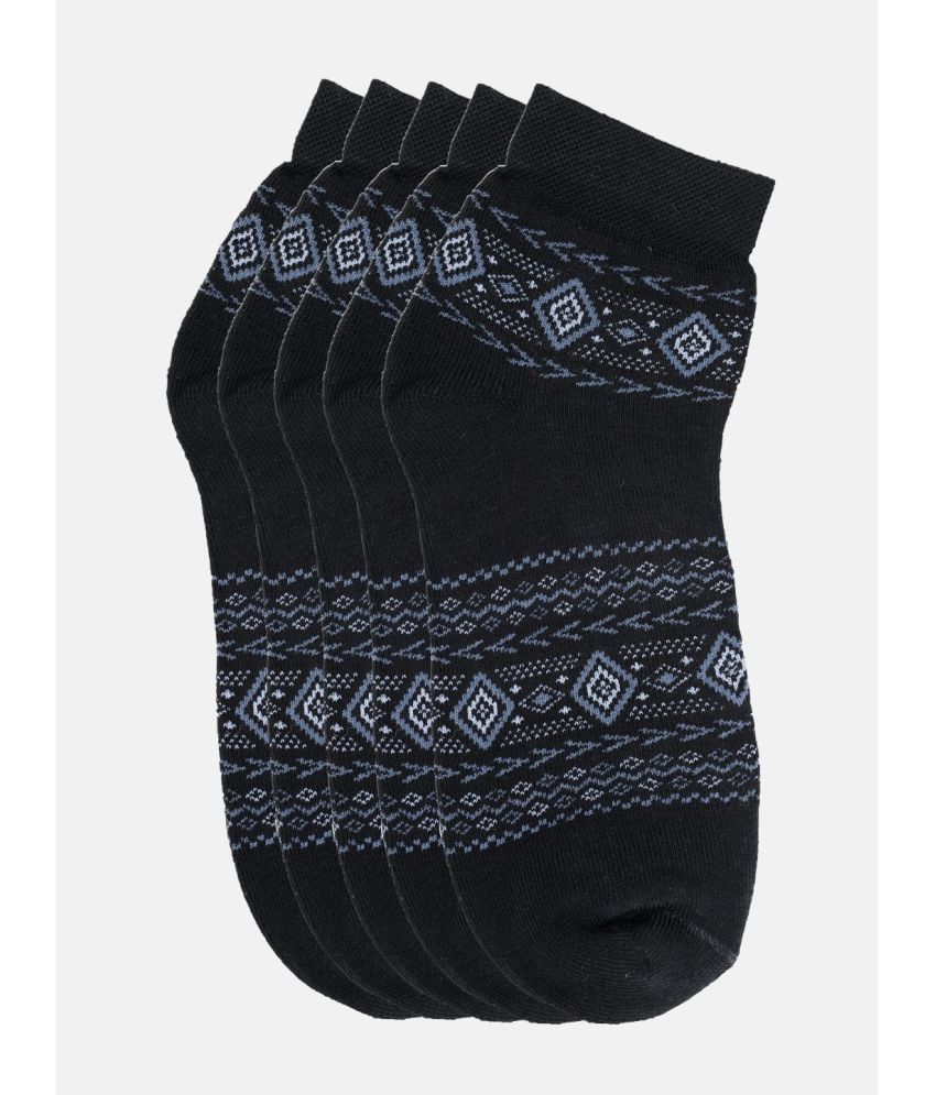     			Kolor Fusion Cotton Blend Men's Printed Black Mid Length Socks ( Pack of 5 )