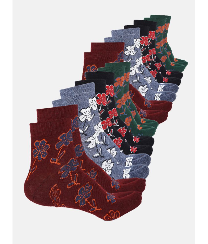     			Kolor Fusion Cotton Blend Men's Printed Multicolor Ankle Length Socks ( Pack of 8 )