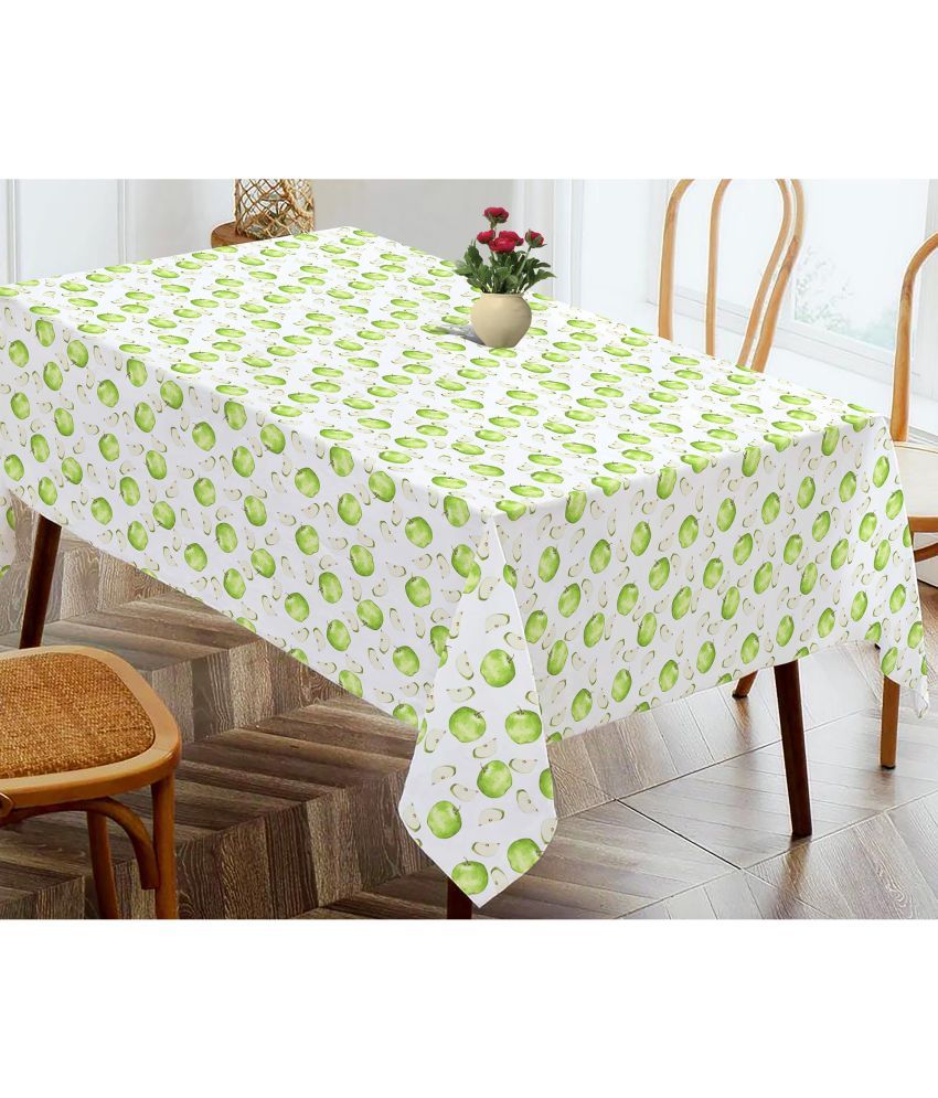     			Oasis Hometex Printed Cotton 4 Seater Rectangle Table Cover ( 152 x 138 ) cm Pack of 1 White