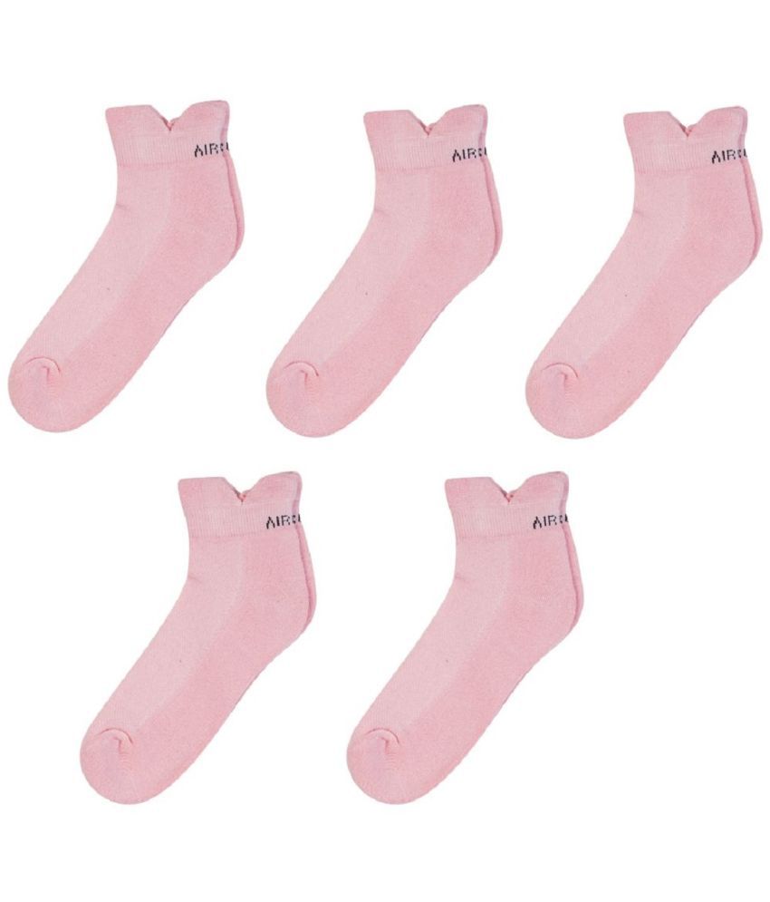     			AIR GARB Cotton Men's Solid Pink Low Cut Socks ( Pack of 5 )