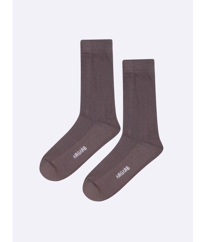     			AIR GARB Cotton Men's Solid Brown Mid Length Socks ( Pack of 1 )
