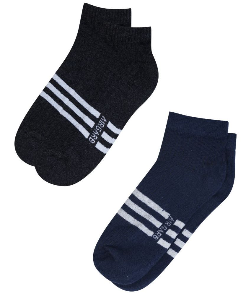     			AIR GARB Cotton Men's Striped Multicolor Ankle Length Socks ( Pack of 2 )