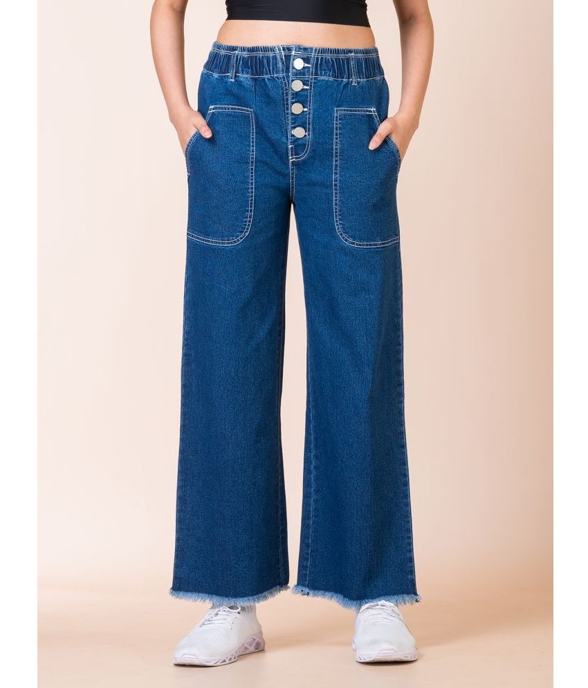     			Aflash Blue Denim Regular Women's Casual Pants ( Pack of 1 )