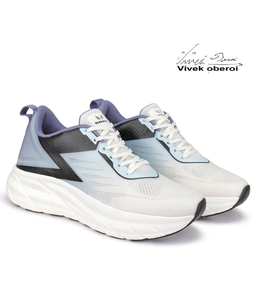     			Bersache White Men's Sports Running Shoes