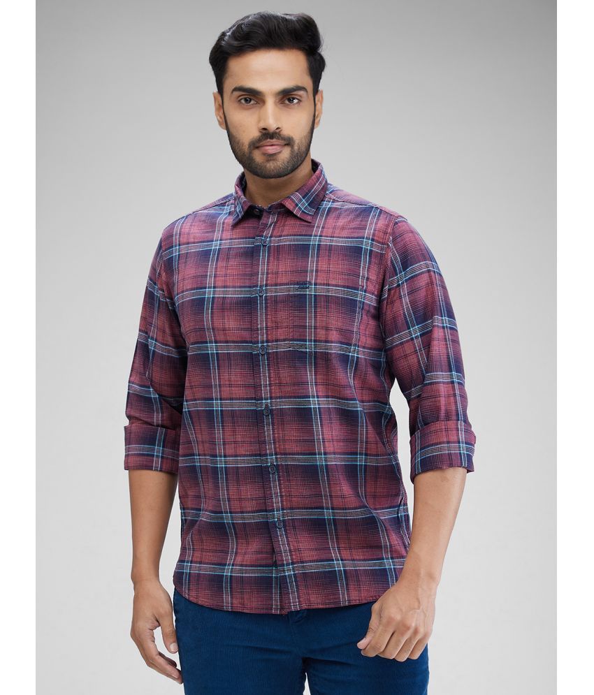     			Colorplus 100% Cotton Regular Fit Checks Full Sleeves Men's Casual Shirt - Red ( Pack of 1 )