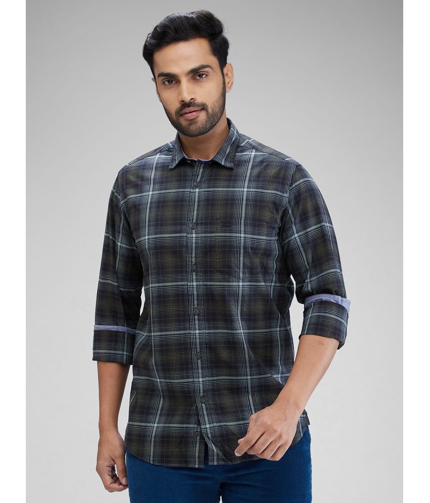     			Colorplus 100% Cotton Slim Fit Checks Full Sleeves Men's Casual Shirt - Black ( Pack of 1 )