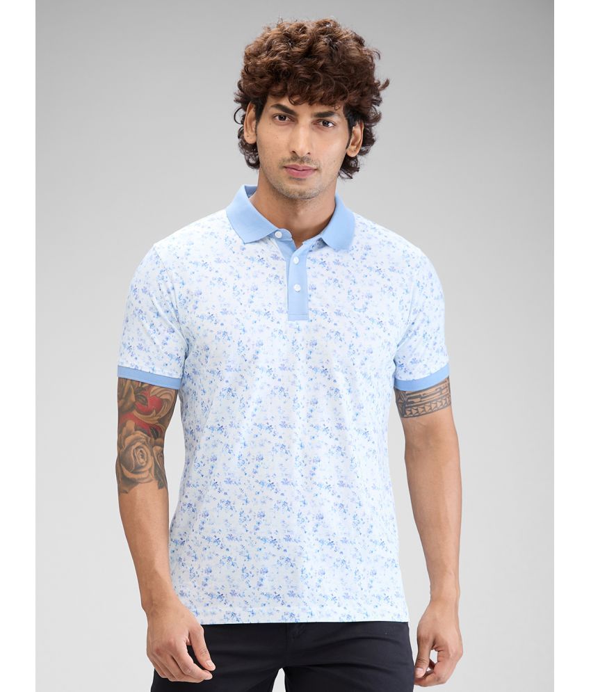     			Colorplus Cotton Regular Fit Printed Half Sleeves Men's Polo T Shirt - Blue ( Pack of 1 )