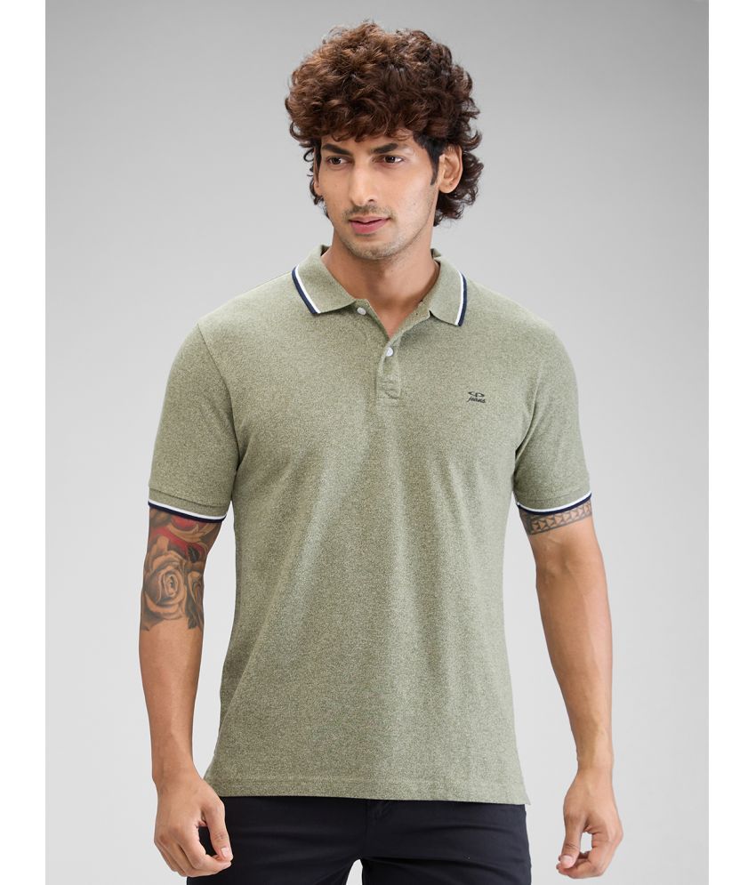     			Colorplus Cotton Regular Fit Self Design Half Sleeves Men's Polo T Shirt - Green ( Pack of 1 )