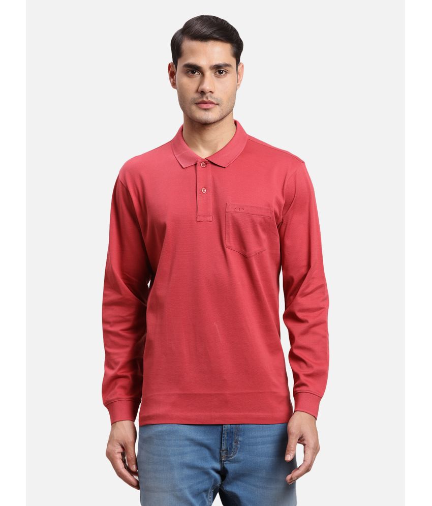     			Colorplus Cotton Regular Fit Solid Full Sleeves Men's Polo T Shirt - Red ( Pack of 1 )