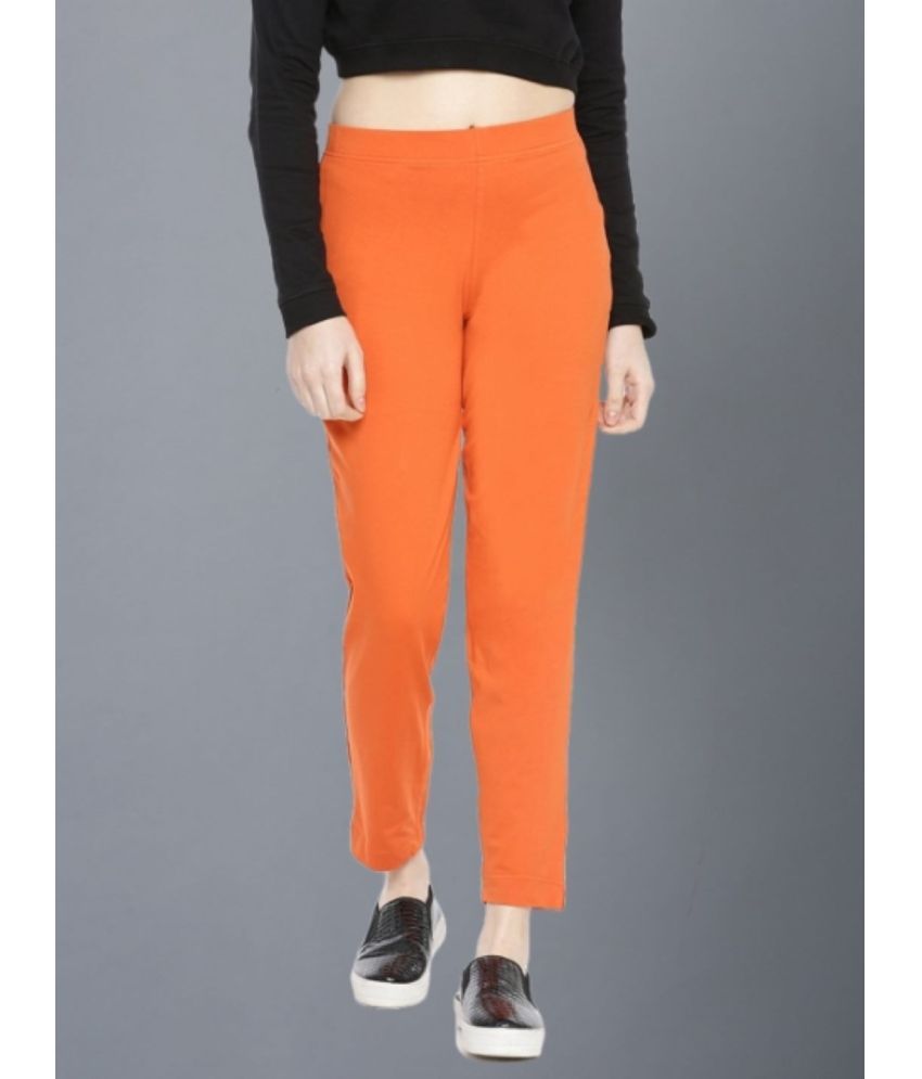     			Dollar Missy - Orange Cotton Blend Women's Straight Pant ( Pack of 1 )