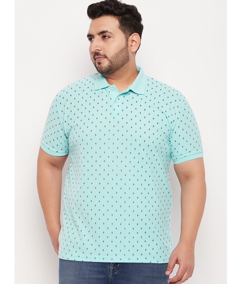     			GET GOLF Cotton Blend Regular Fit Printed Half Sleeves Men's Polo T Shirt - Aqua ( Pack of 1 )