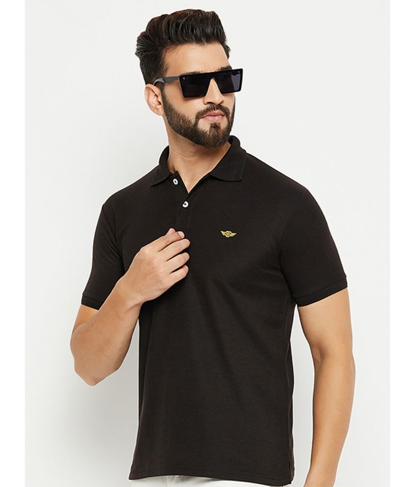     			GET GOLF Cotton Blend Regular Fit Solid Half Sleeves Men's Polo T Shirt - Black ( Pack of 1 )