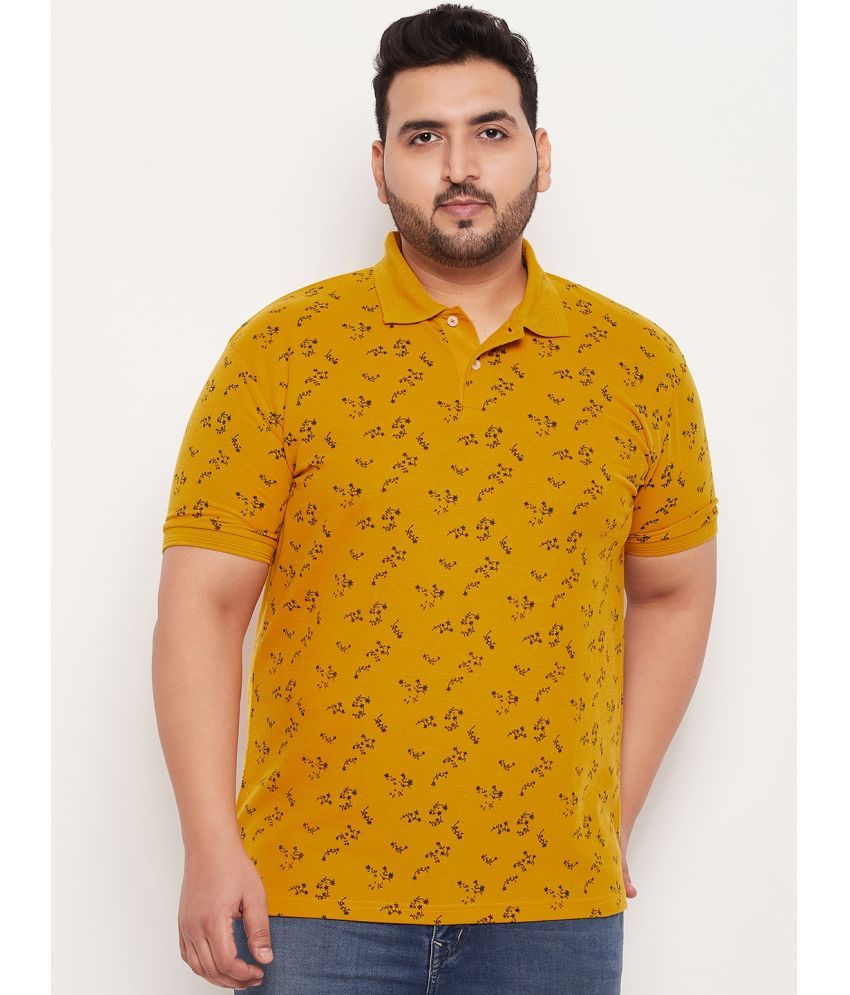     			GET GOLF Pack of 1 Cotton Blend Regular Fit Printed Half Sleeves Men's Polo T Shirt ( Mustard )