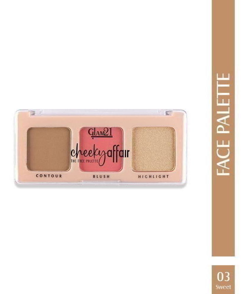     			Glam21 Cheeky Affair Face Palette With 3 in 1 Contour, Blush & Highlighter Palette 8.6gm Sweet-03
